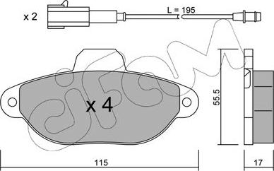 Cifam 822-159-3 - Kit pastiglie freno, Freno a disco autozon.pro