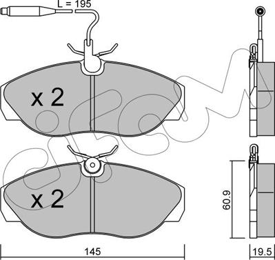 Cifam 822-154-0 - Kit pastiglie freno, Freno a disco autozon.pro