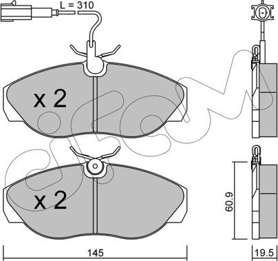 Cifam 822-154-1 - Kit pastiglie freno, Freno a disco autozon.pro