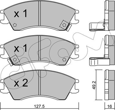 Cifam 822-160-0 - Kit pastiglie freno, Freno a disco autozon.pro