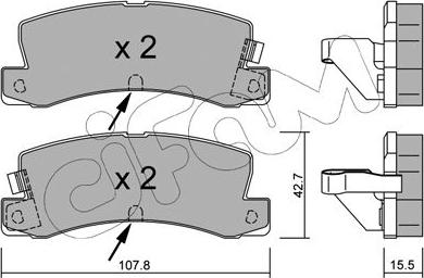 Cifam 822-161-2 - Kit pastiglie freno, Freno a disco autozon.pro