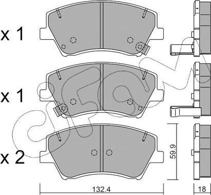 Cifam 822-1092-0 - Kit pastiglie freno, Freno a disco autozon.pro