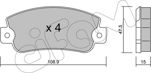 Cifam 822-104-0 - Kit pastiglie freno, Freno a disco autozon.pro