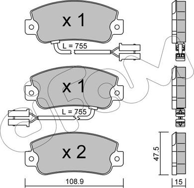 Cifam 822-104-1 - Kit pastiglie freno, Freno a disco autozon.pro