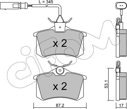 Cifam 822-100-6 - Kit pastiglie freno, Freno a disco autozon.pro