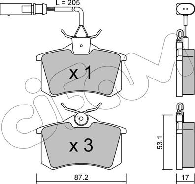 Cifam 822-100-3 - Kit pastiglie freno, Freno a disco autozon.pro