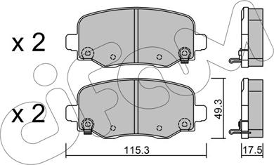 Cifam 822-1002-0 - Kit pastiglie freno, Freno a disco autozon.pro