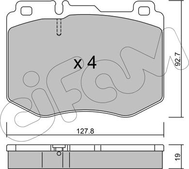 Cifam 822-1019-0 - Kit pastiglie freno, Freno a disco autozon.pro