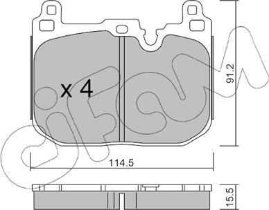 Cifam 822-1015-4 - Kit pastiglie freno, Freno a disco autozon.pro