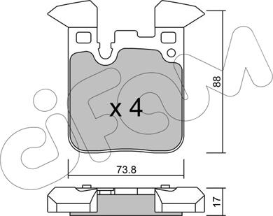 Cifam 822-1016-0 - Kit pastiglie freno, Freno a disco autozon.pro