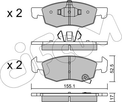 Cifam 822-1034-0 - Kit pastiglie freno, Freno a disco autozon.pro