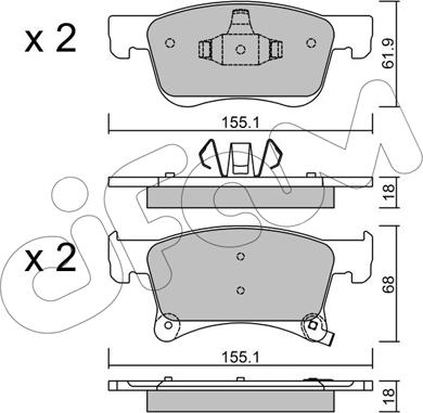 Cifam 822-1035-0 - Kit pastiglie freno, Freno a disco autozon.pro