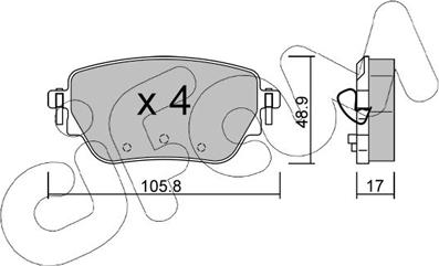 Cifam 822-1195-0 - Kit pastiglie freno, Freno a disco autozon.pro