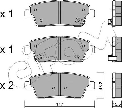 Cifam 822-1140-0 - Kit pastiglie freno, Freno a disco autozon.pro