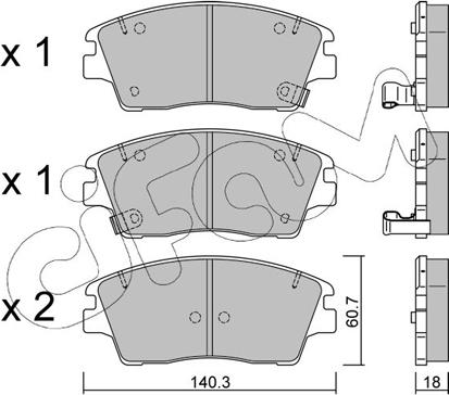 Cifam 822-1164-0 - Kit pastiglie freno, Freno a disco autozon.pro