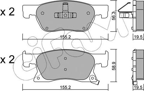 Cifam 822-1114-0 - Kit pastiglie freno, Freno a disco autozon.pro