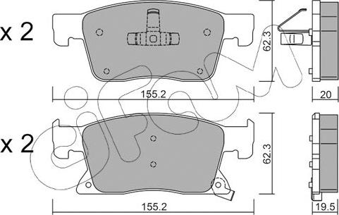 Cifam 822-1115-0 - Kit pastiglie freno, Freno a disco autozon.pro