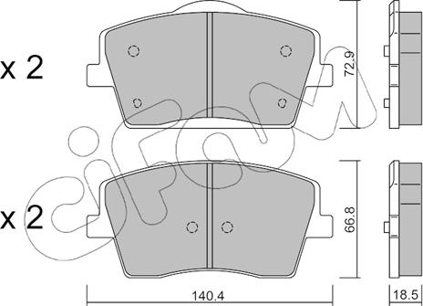 Cifam 822-1186-0 - Kit pastiglie freno, Freno a disco autozon.pro