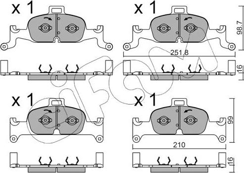 Cifam 822-1126-0 - Kit pastiglie freno, Freno a disco autozon.pro