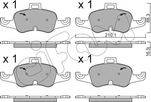 Cifam 822-1127-0 - Kit pastiglie freno, Freno a disco autozon.pro