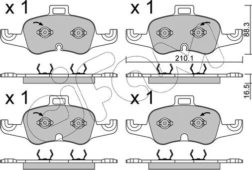 Cifam 822-1127-1 - Kit pastiglie freno, Freno a disco autozon.pro