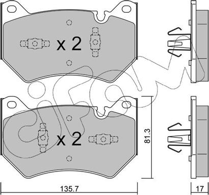 Cifam 822-1170-1 - Kit pastiglie freno, Freno a disco autozon.pro