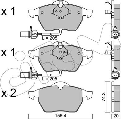 Cifam 822-181-3 - Kit pastiglie freno, Freno a disco autozon.pro