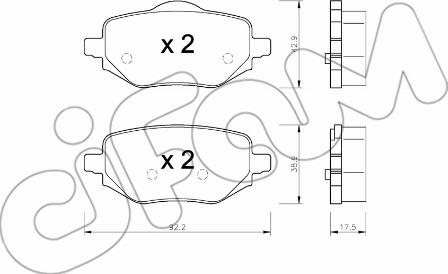 Cifam 822-1323-0 - Kit pastiglie freno, Freno a disco autozon.pro