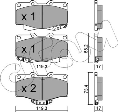 Cifam 822-129-2 - Kit pastiglie freno, Freno a disco autozon.pro