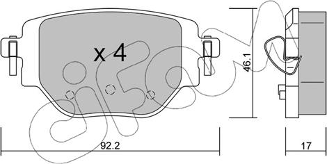 Cifam 822-1246-0 - Kit pastiglie freno, Freno a disco autozon.pro