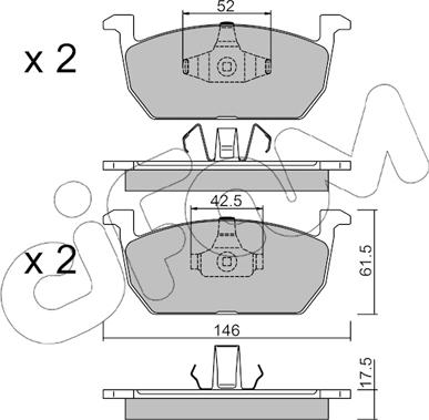 Cifam 822-1214-0 - Kit pastiglie freno, Freno a disco autozon.pro