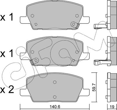 Cifam 822-1212-0 - Kit pastiglie freno, Freno a disco autozon.pro