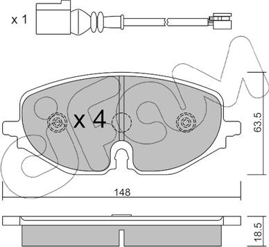 Cifam 822-1280-0 - Kit pastiglie freno, Freno a disco autozon.pro