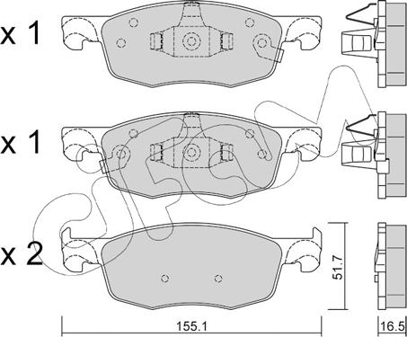 Cifam 822-1282-0 - Kit pastiglie freno, Freno a disco autozon.pro