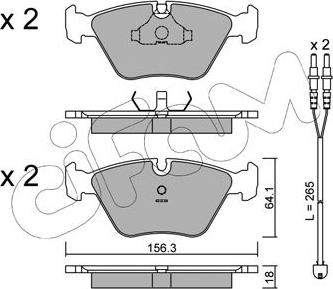 Cifam 822-122-2K - Kit pastiglie freno, Freno a disco autozon.pro