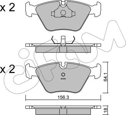 Cifam 822-122-2 - Kit pastiglie freno, Freno a disco autozon.pro