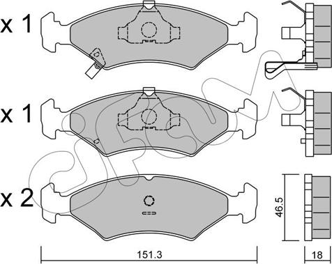 Cifam 822-127-0 - Kit pastiglie freno, Freno a disco autozon.pro