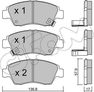 Cifam 822-175-0 - Kit pastiglie freno, Freno a disco autozon.pro