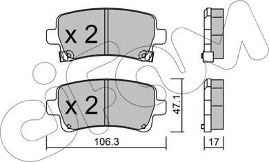 Cifam 822-844-0 - Kit pastiglie freno, Freno a disco autozon.pro