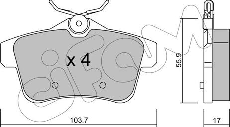 Cifam 822-855-0 - Kit pastiglie freno, Freno a disco autozon.pro