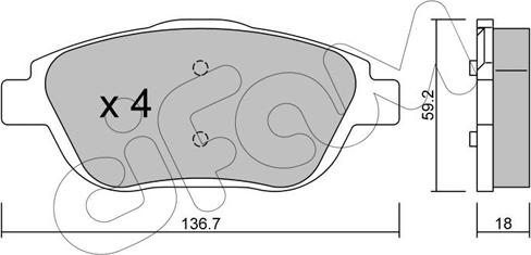 Cifam 822-852-0 - Kit pastiglie freno, Freno a disco autozon.pro