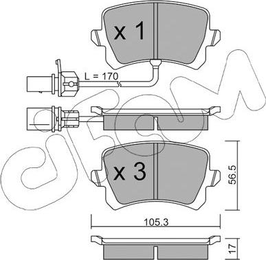 Cifam 822-806-1 - Kit pastiglie freno, Freno a disco autozon.pro