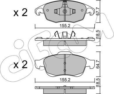 Cifam 822-800-0 - Kit pastiglie freno, Freno a disco autozon.pro