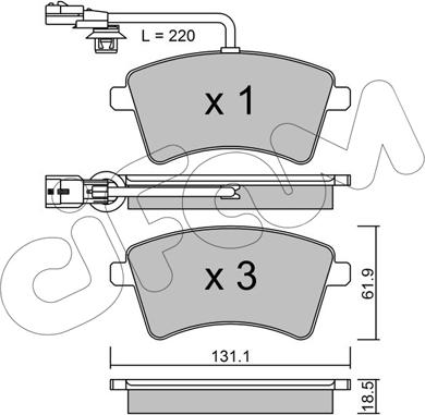 Cifam 822-812-1 - Kit pastiglie freno, Freno a disco autozon.pro