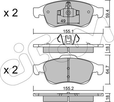 Cifam 822-817-0 - Kit pastiglie freno, Freno a disco autozon.pro