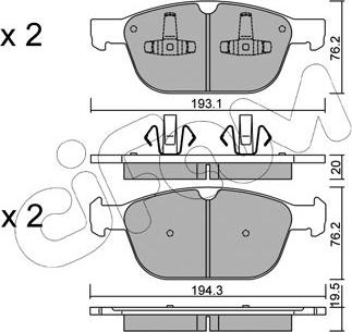 Cifam 822-834-0 - Kit pastiglie freno, Freno a disco autozon.pro