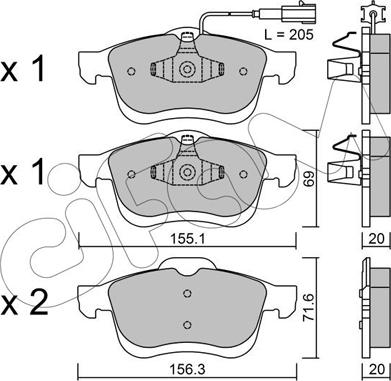 Cifam 822-824-0 - Kit pastiglie freno, Freno a disco autozon.pro