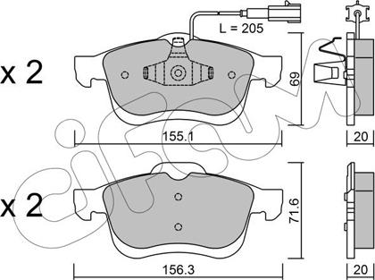 Cifam 822-824-1 - Kit pastiglie freno, Freno a disco autozon.pro