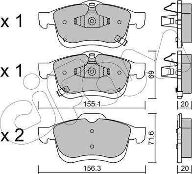 Cifam 822-824-2 - Kit pastiglie freno, Freno a disco autozon.pro