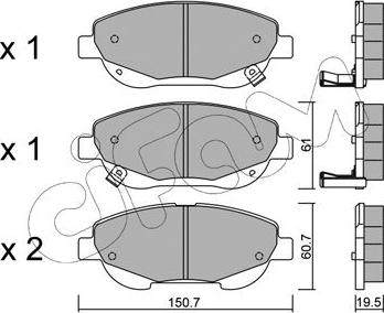 Cifam 822-879-0 - Kit pastiglie freno, Freno a disco autozon.pro